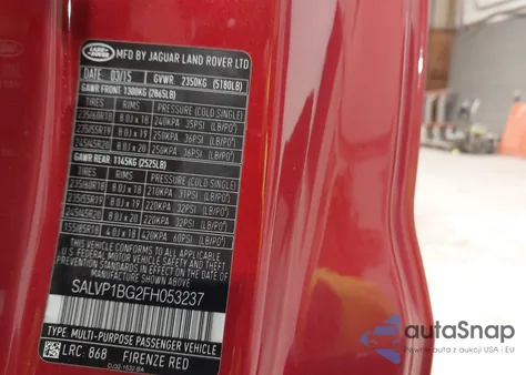 2015 Land Rover Range Rover Evoque Pure Plus из США, поврежденный, VIN SALVP1BG2FH053237